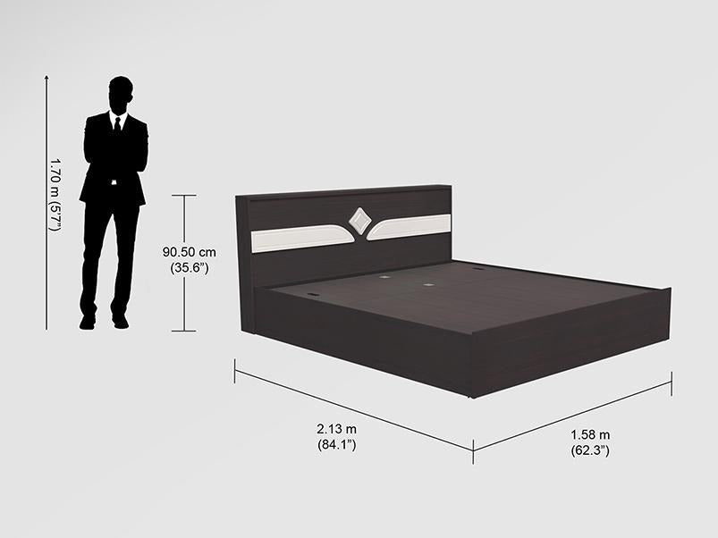 Astra V2 Queen Size Engineered Wood Bed with Pullout Storage