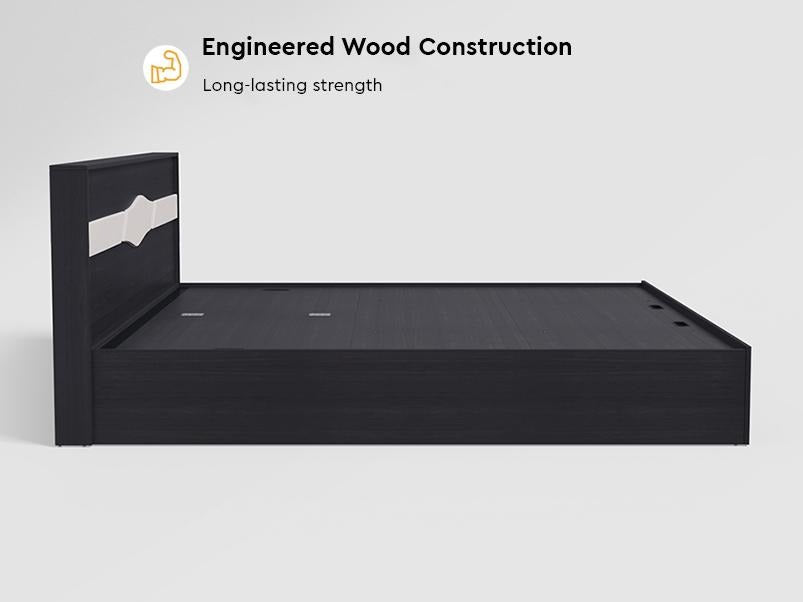 Arcadia V2 King Size Engineered Wood Bed with Half Hydraulic Storage