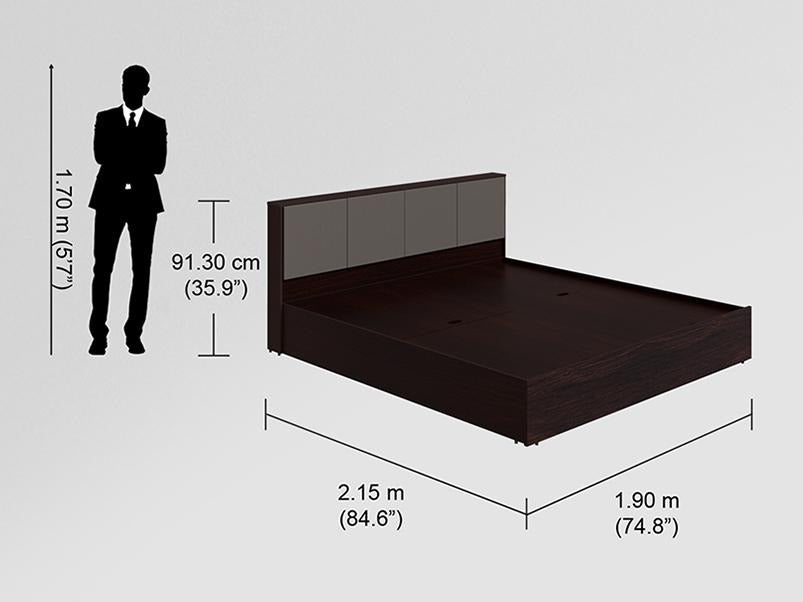 Irene King Size Bed with Upholstered Headboard and Box Storage