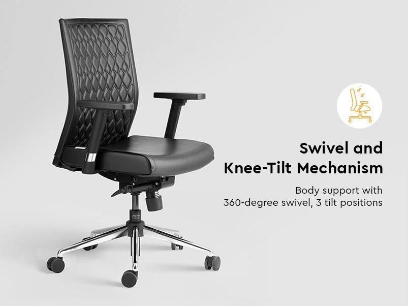 Elite Mid Back Leatherette Ergonomic Office Chair