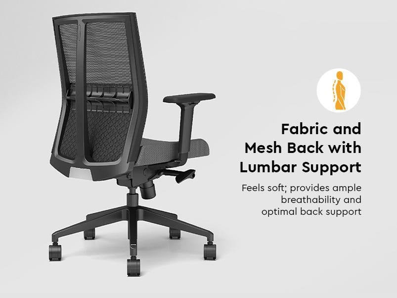 Cross Full Back Knitted Fabric Ergonomic Office Chair