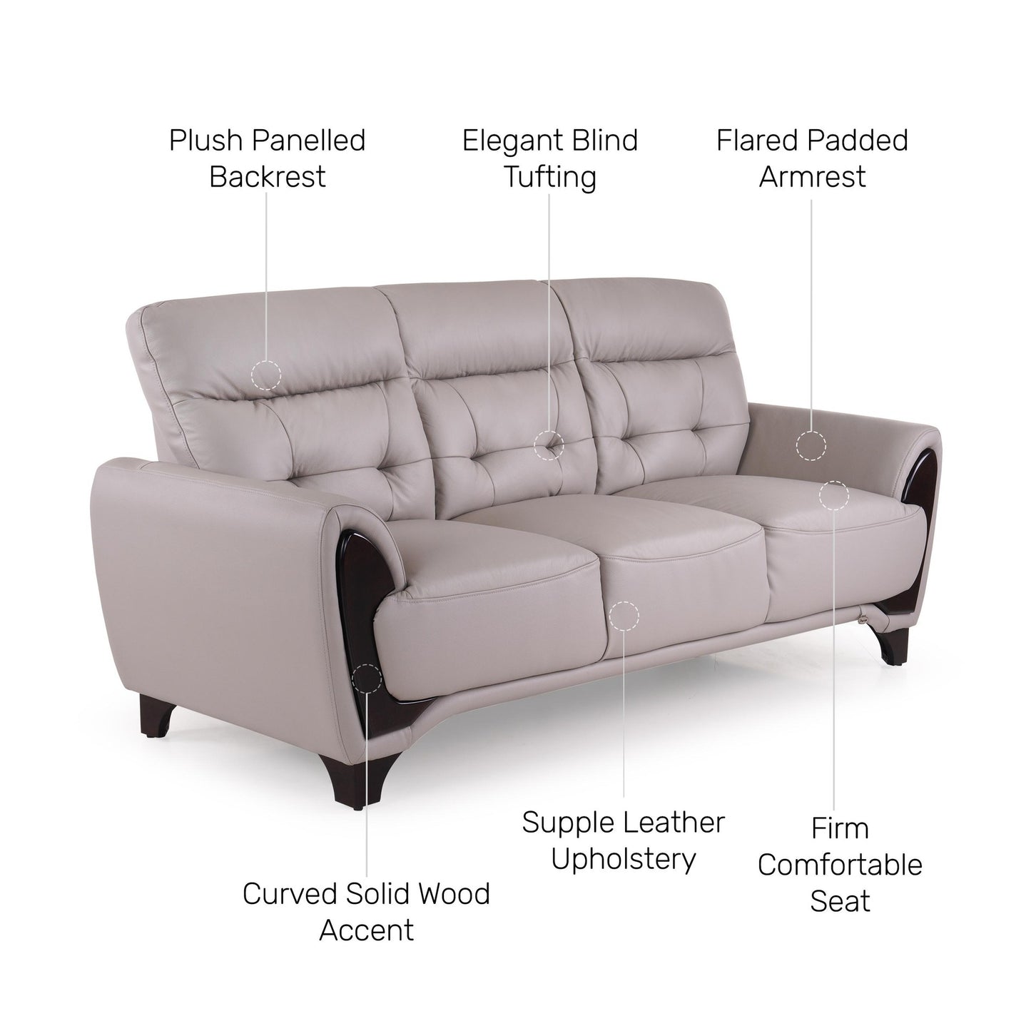 Radiance Leather 3 Seater Sofa