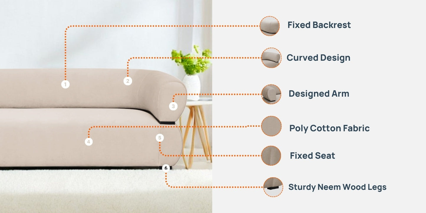 Kula Velvet 3 Seater Sofa