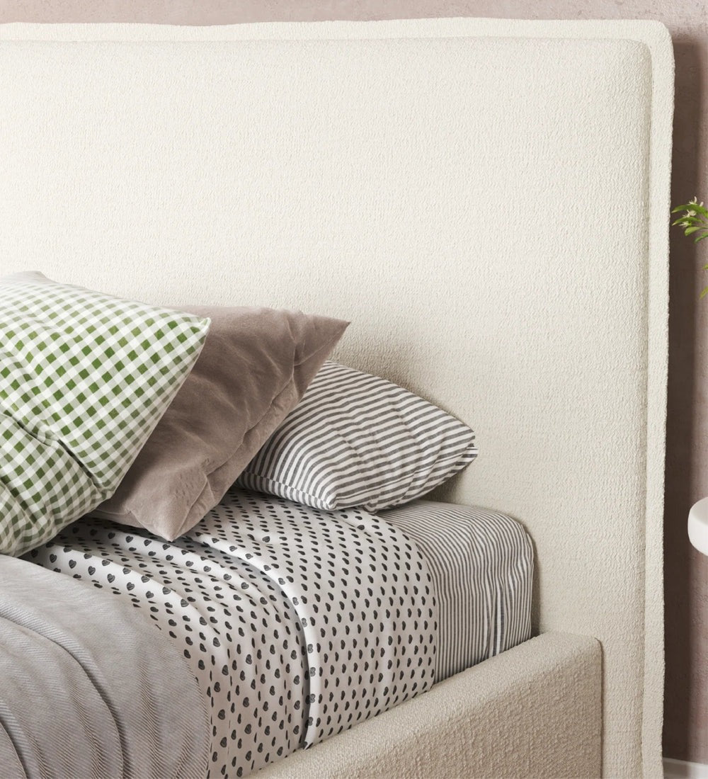 Jiva Boucle Fabric Upholstered Single Size Bed