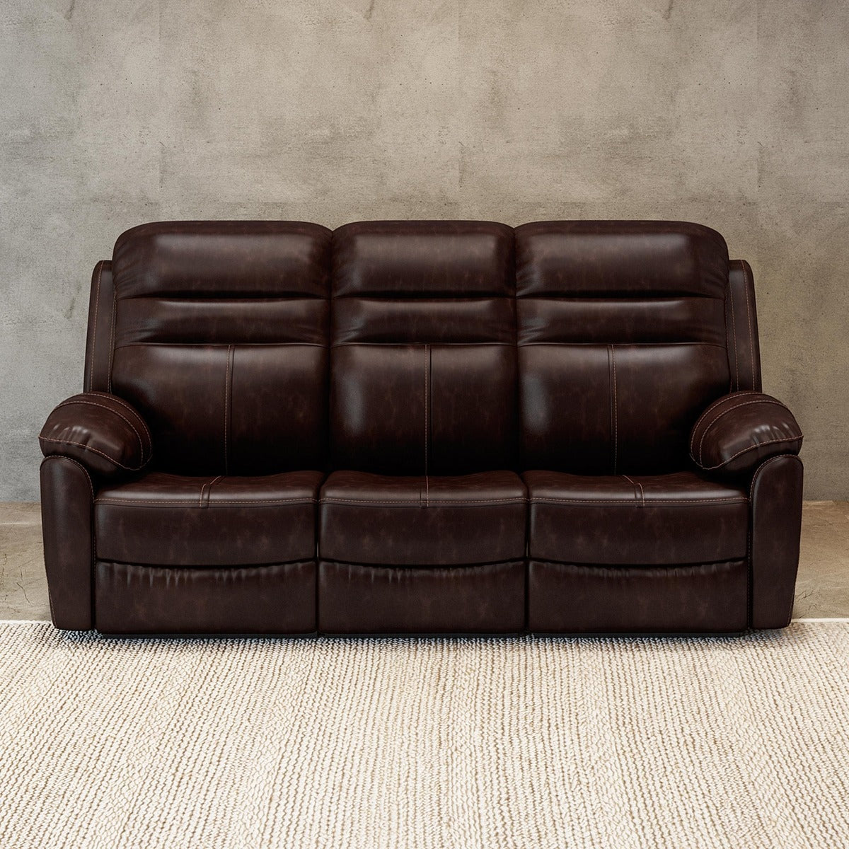 Patterson Nappa Aire Leather 3 Seater Manual Reclining Sofa