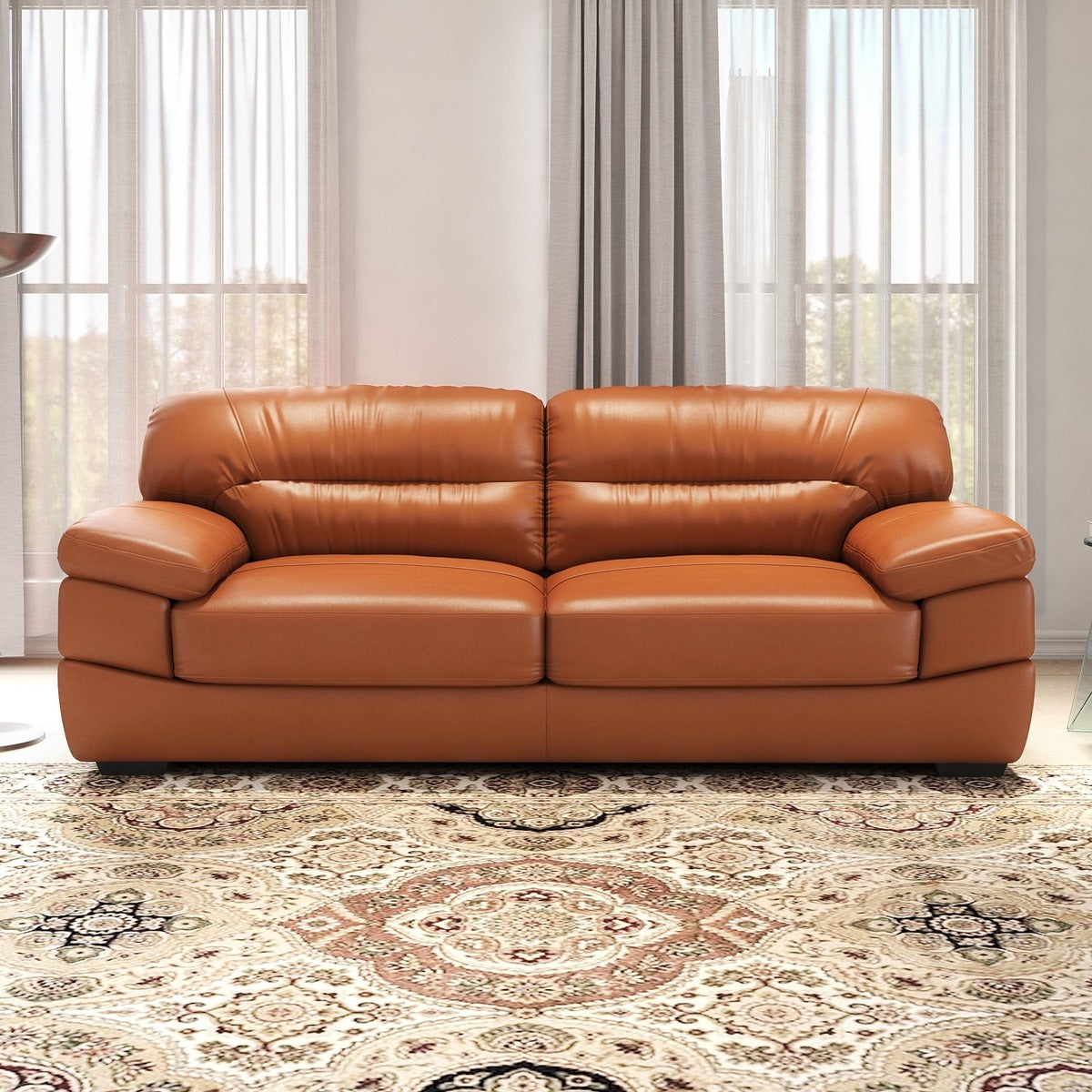Hensley Leather 3 Seater Sofa