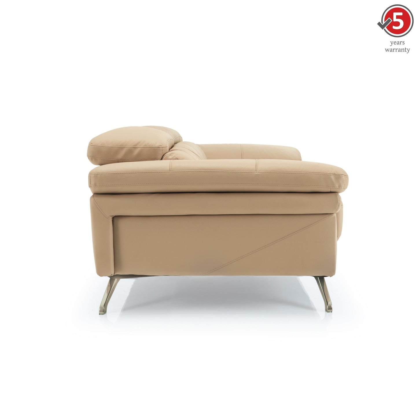 Philly Leather 3 Seater Sofa with Adjustable Headrest
