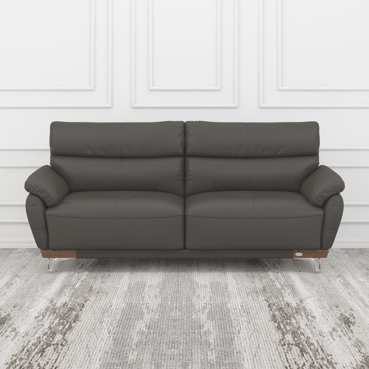 Perry Leather 3 Seater Sofa