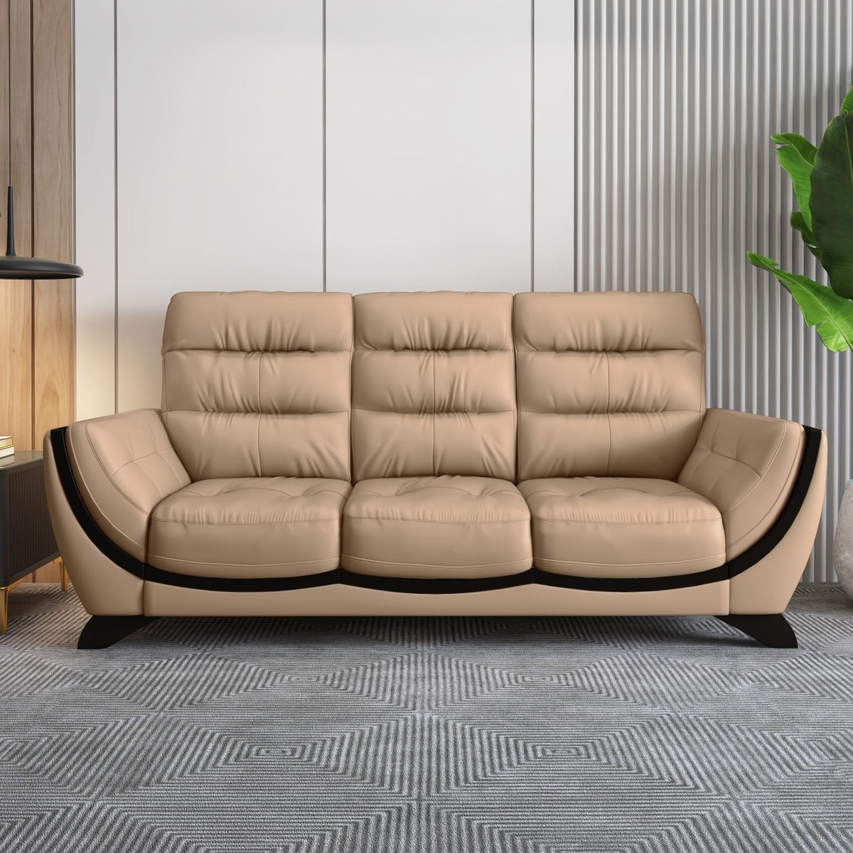 Davos Leatherette 3 Seater Sofa
