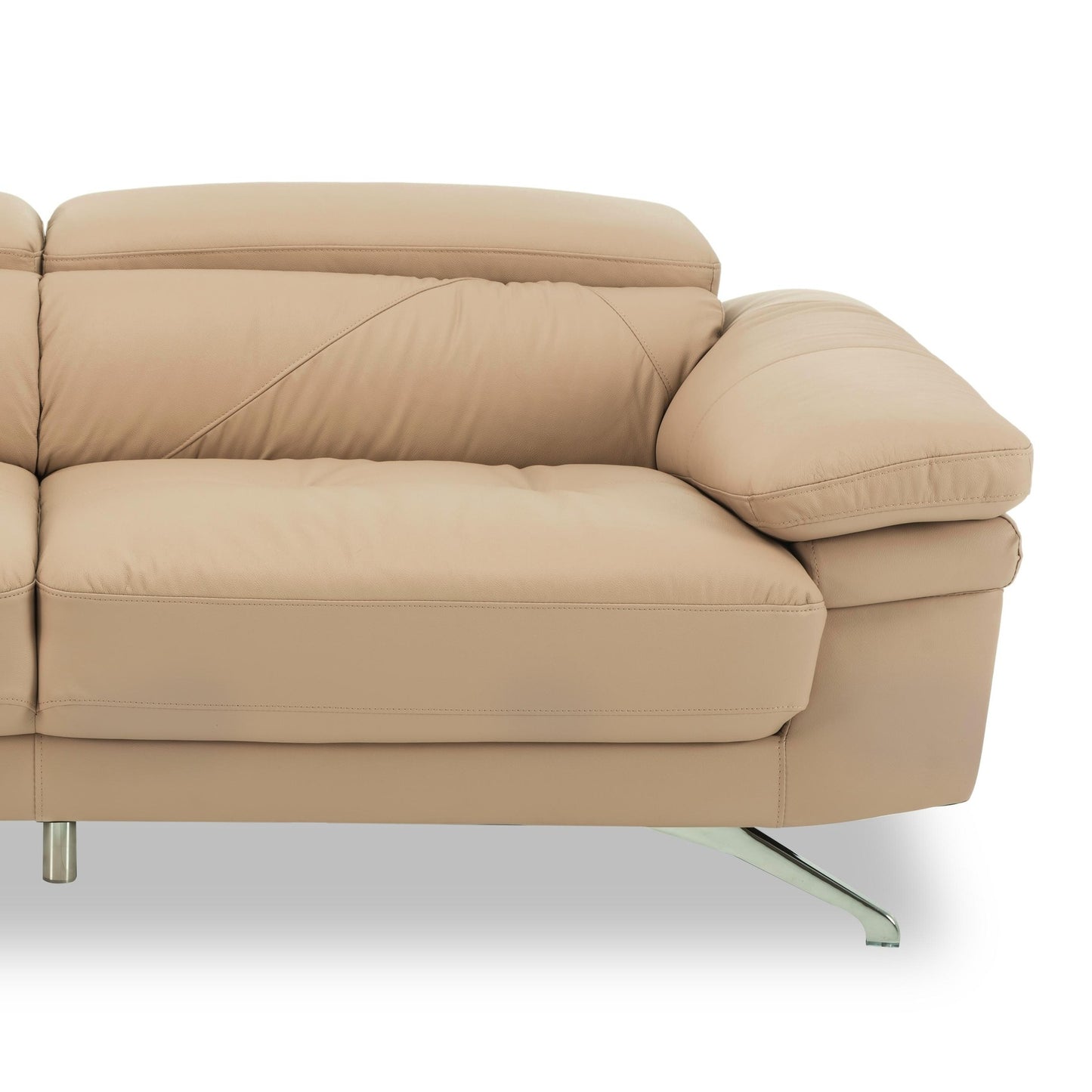 Philly Leather 3 Seater Sofa with Adjustable Headrest