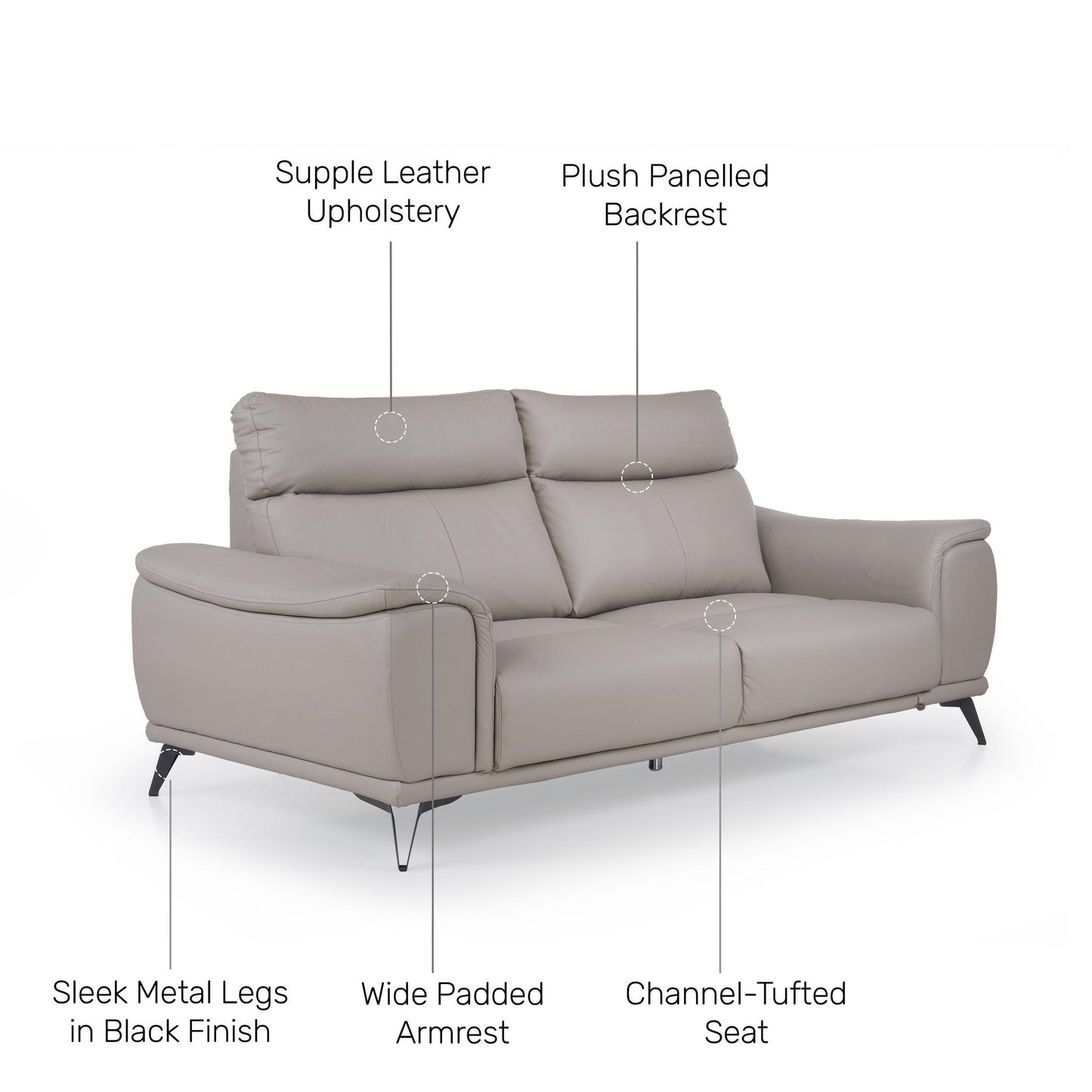 Coleman Leather 3 Seater Sofa