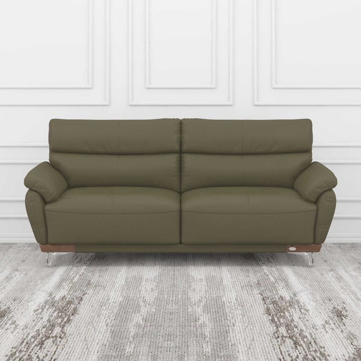 Perry Leather 3 Seater Sofa
