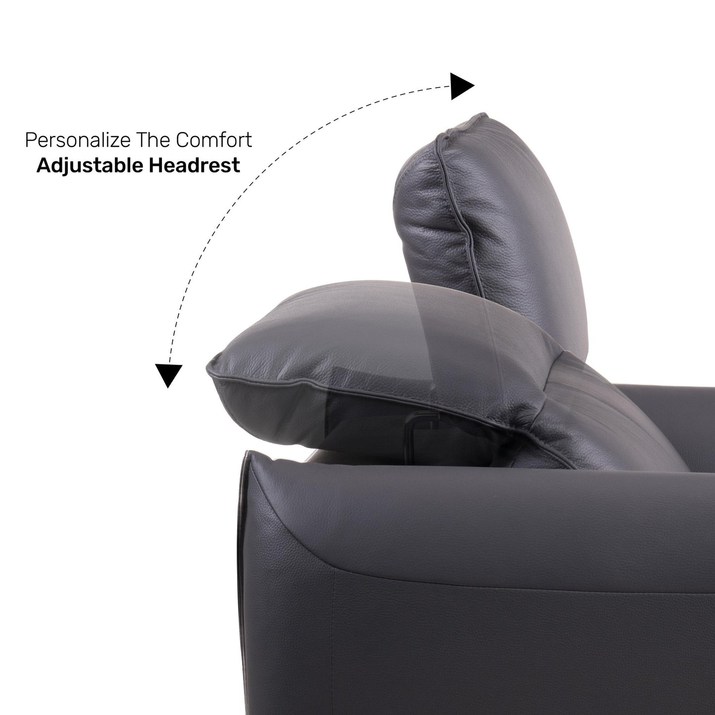 Arnett Leather 3 Seater Sofa with Adjustable Headrest