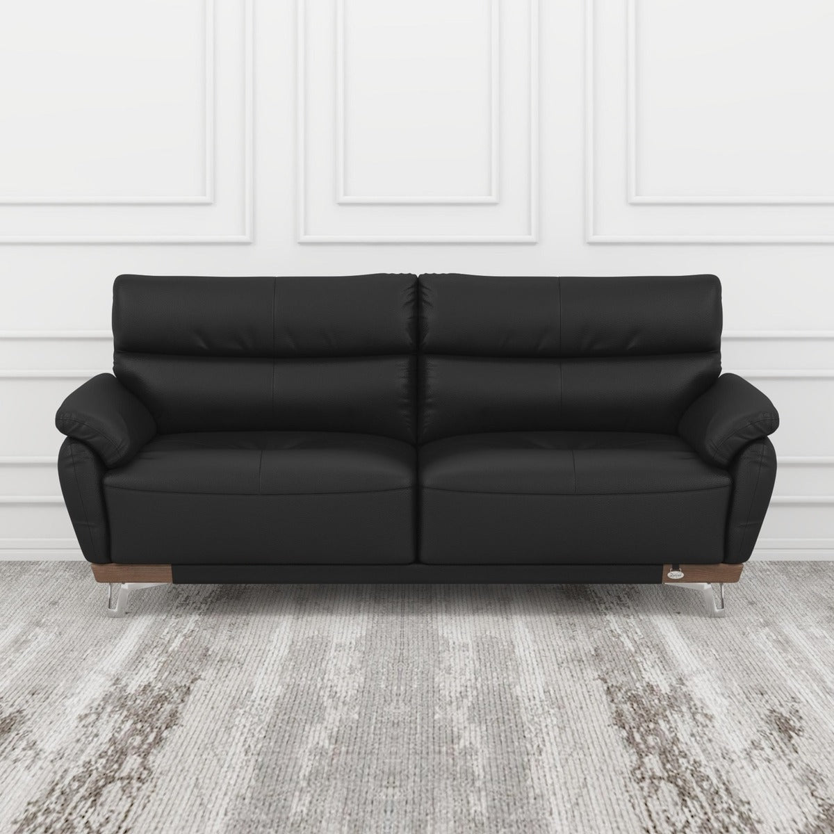 Perry Leather 3 Seater Sofa