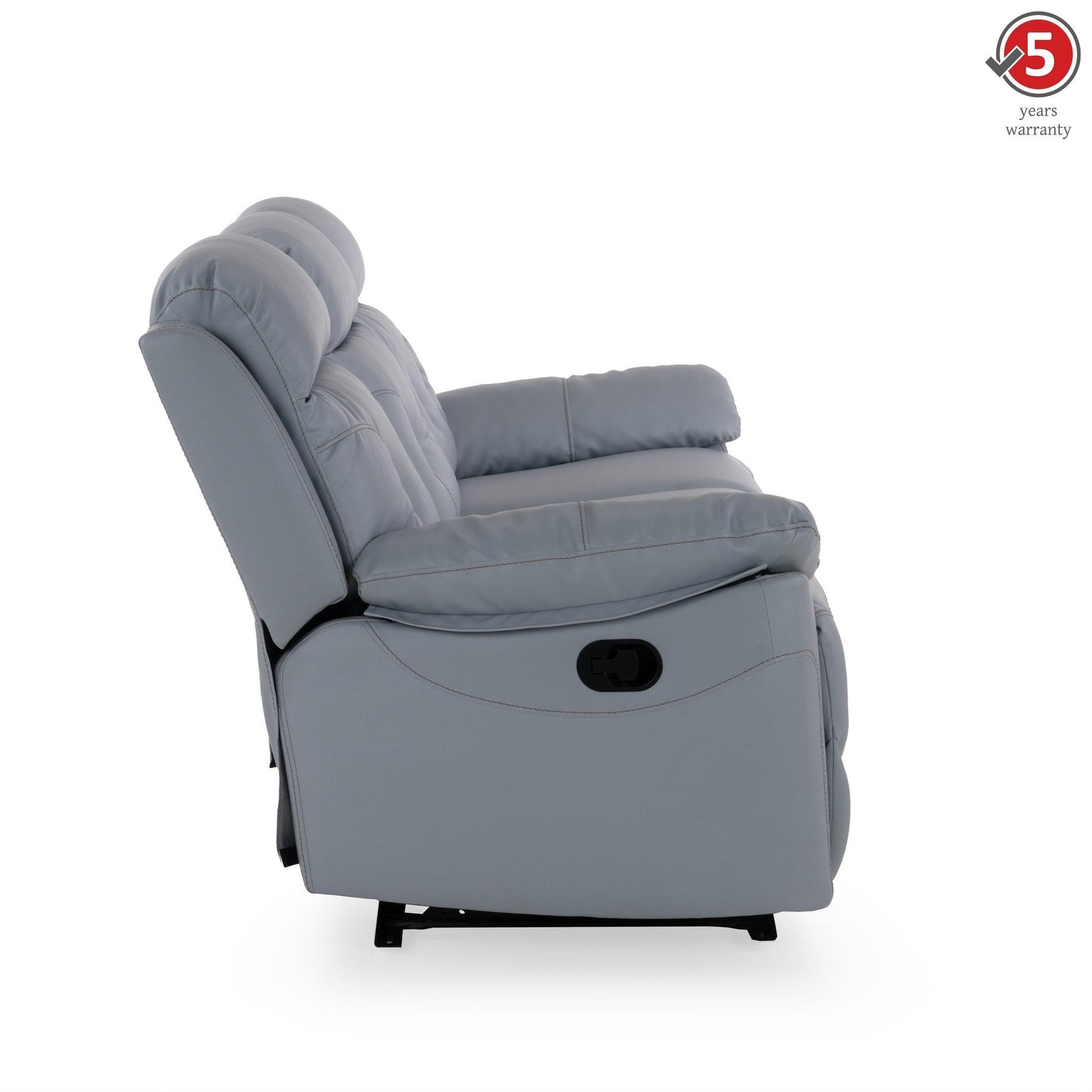 Alisio Leatherette 3 Seater Manual Reclining Sofa