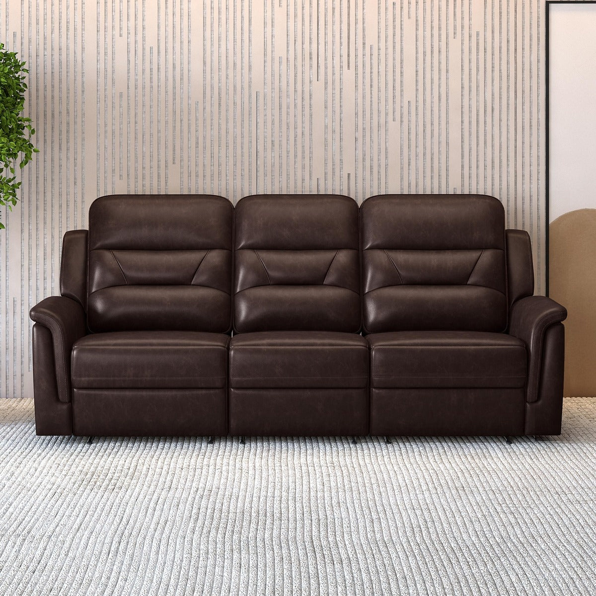 Valerano Leather 3 Seater Power Recliner