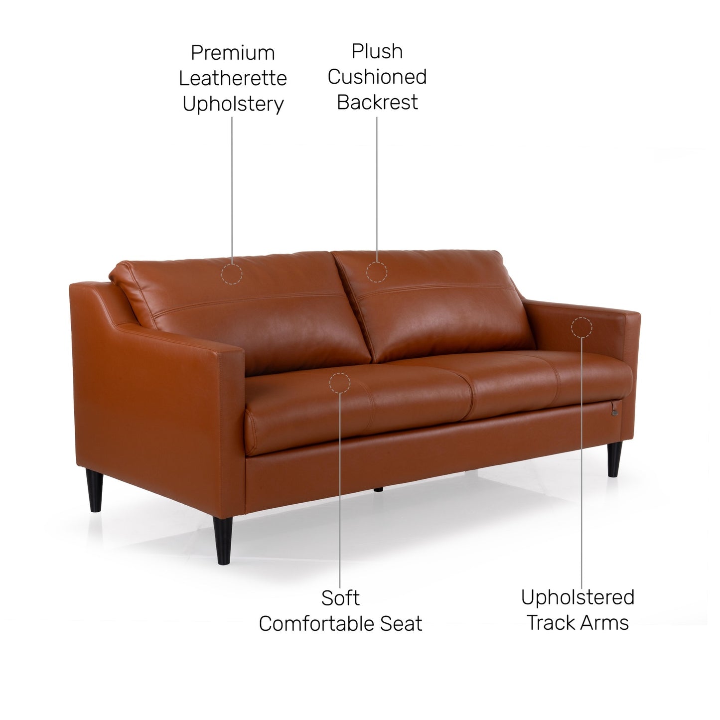 Pure Jordana Leatherette 3 Seater Sofa