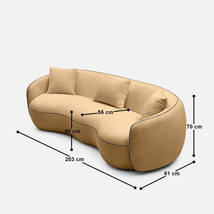 Mateo Curvy 3 Seater Sofa
