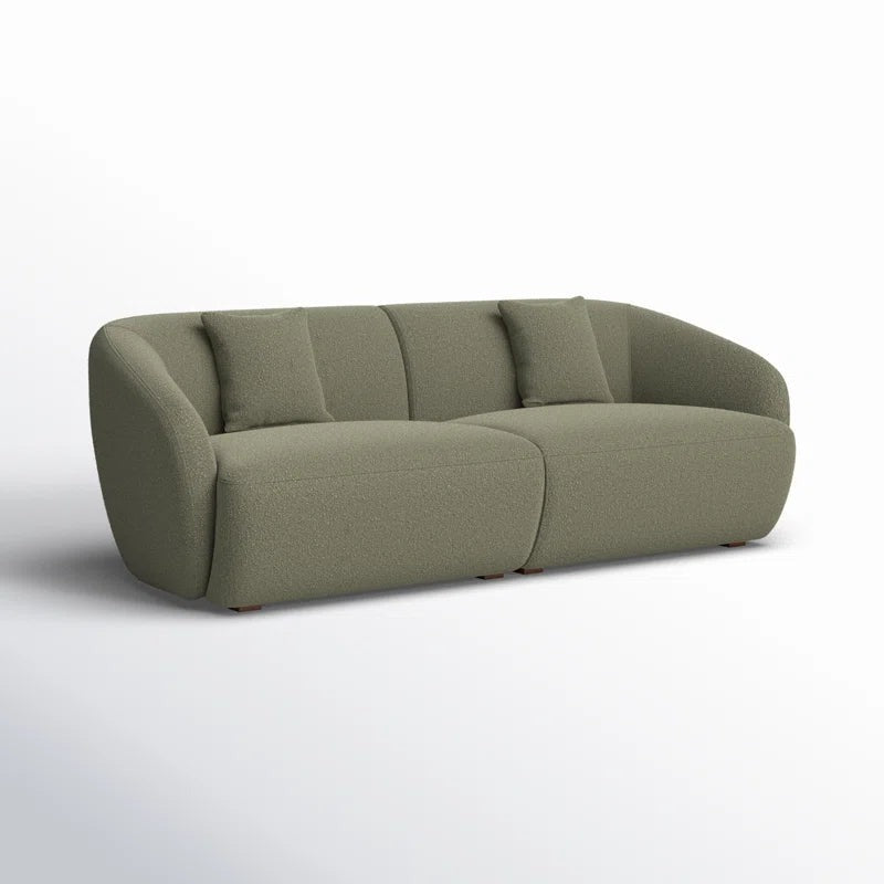 Galen Boucle Fabric 3 Seater Sofa In Bottle Green Colour