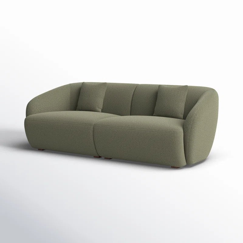 Galen Boucle Fabric 3 Seater Sofa In Bottle Green Colour