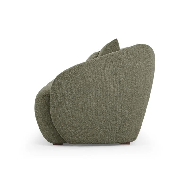 Galen Boucle Fabric 3 Seater Sofa In Bottle Green Colour