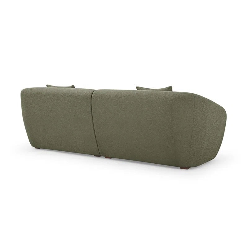 Galen Boucle Fabric 3 Seater Sofa In Bottle Green Colour