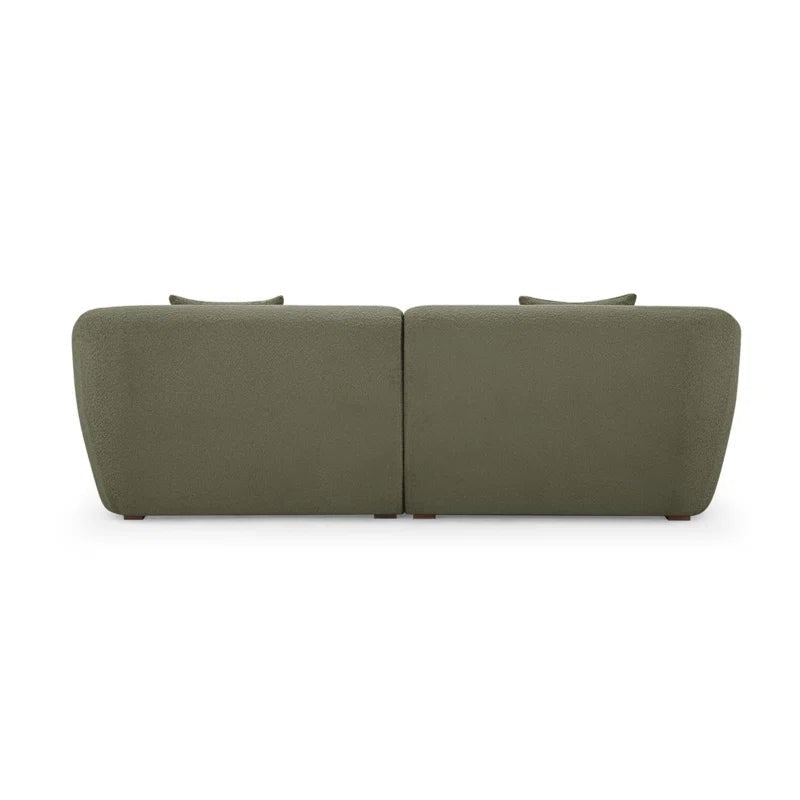 Galen Boucle Fabric 3 Seater Sofa In Bottle Green Colour