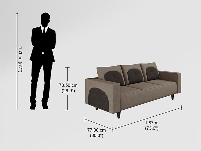 Pangram 6 Seater Fabric Sofa Set (3+2+1)