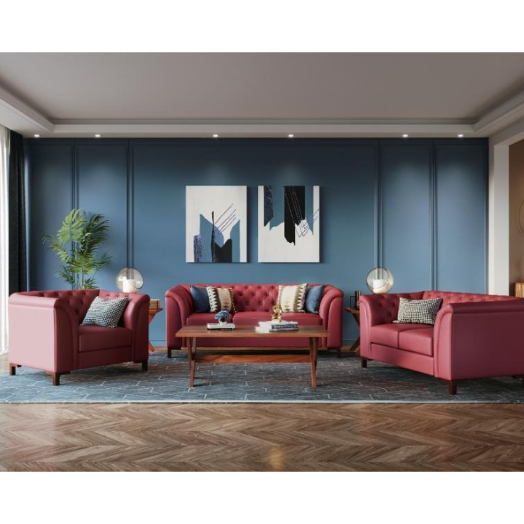 Majesta Plus 3 Seater sofa Leather Cherry