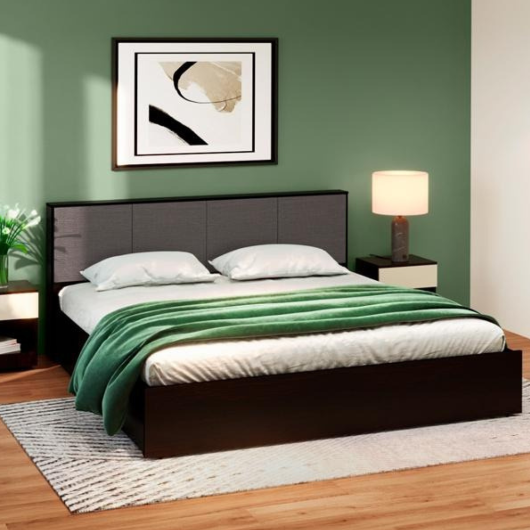 Irene King Size Bed with Upholstered Headboard and Box Storage