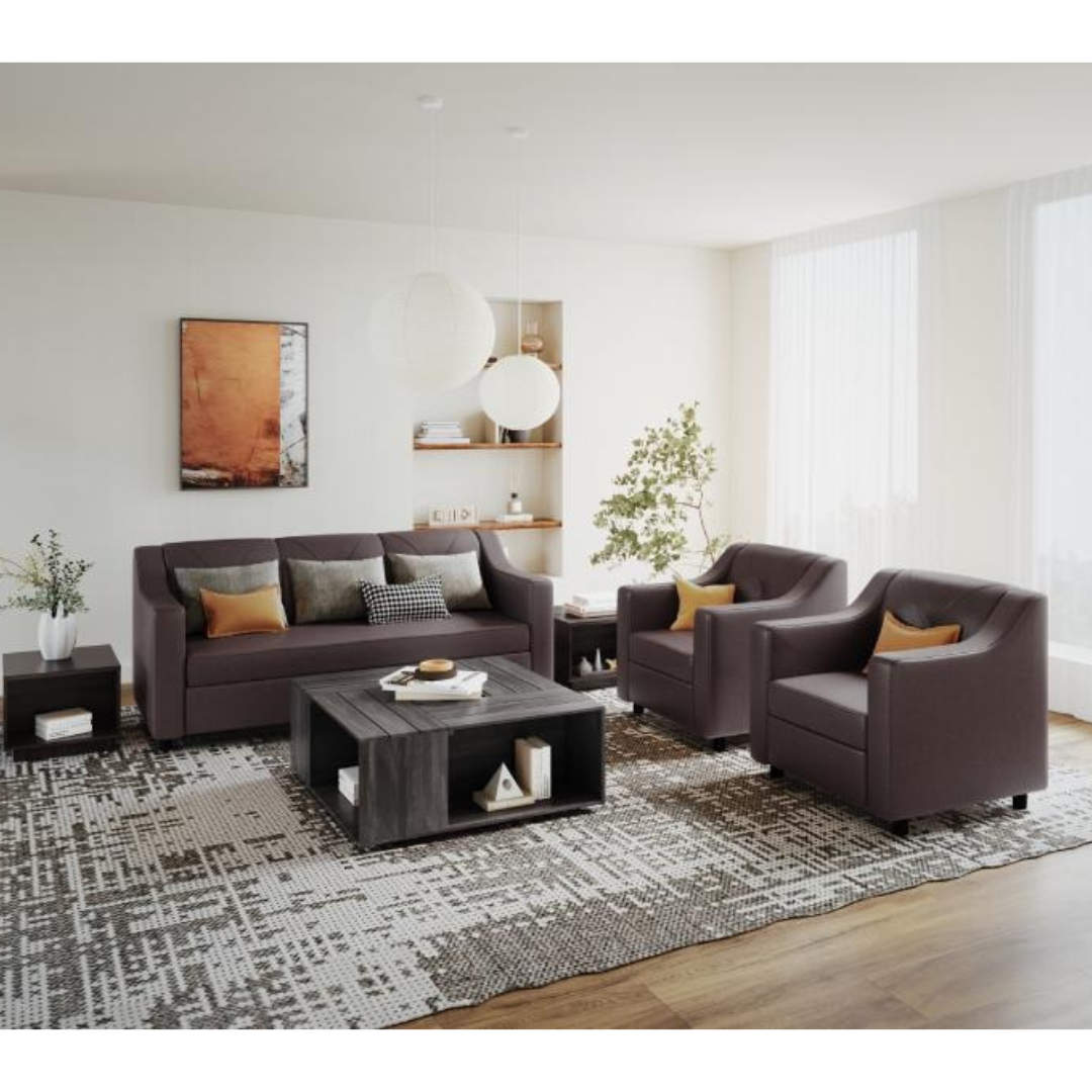 Monarch 5 Seater Leatherette Sofa Set (3+1+1)