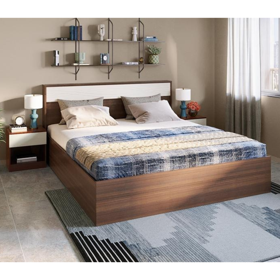 Casablanca V2 King Size Engineered Wood Bed with Half Hydraulic Storage