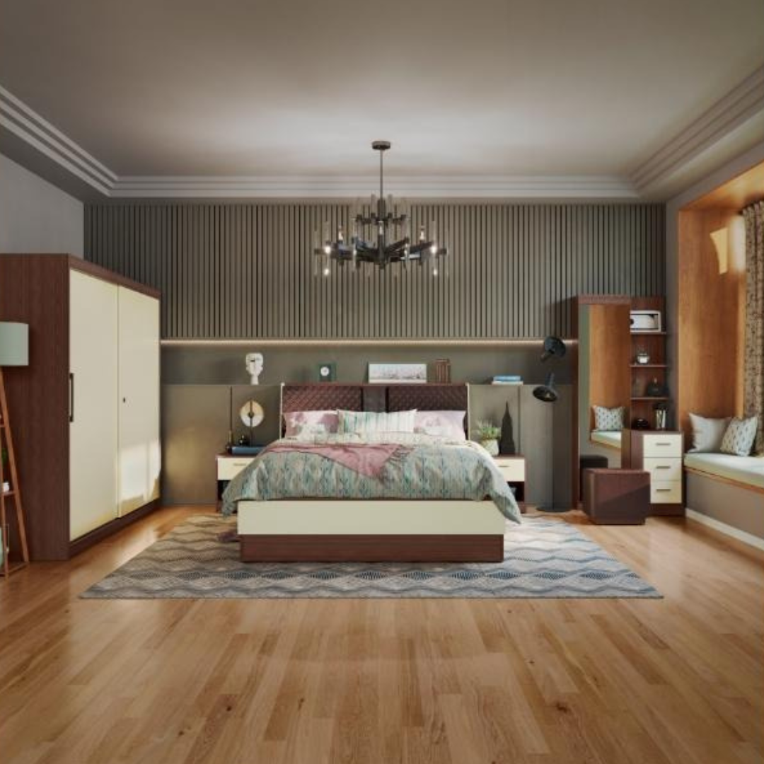 Aero King Size Bed With Upholstered Headboard and Hydraulic Storage
