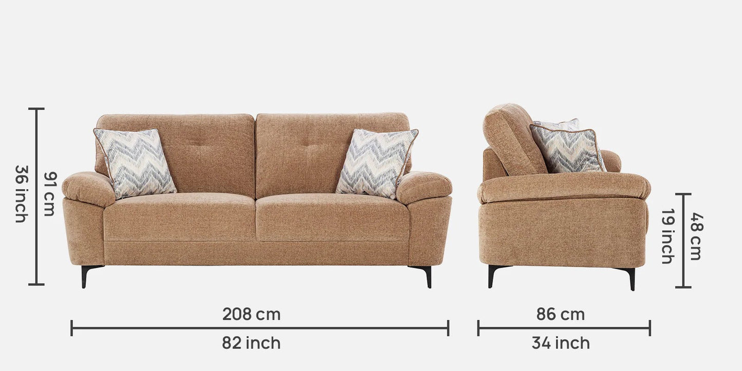 Amsterdam Fabric 3 Seater Sofa in Cosmic Beige Colour