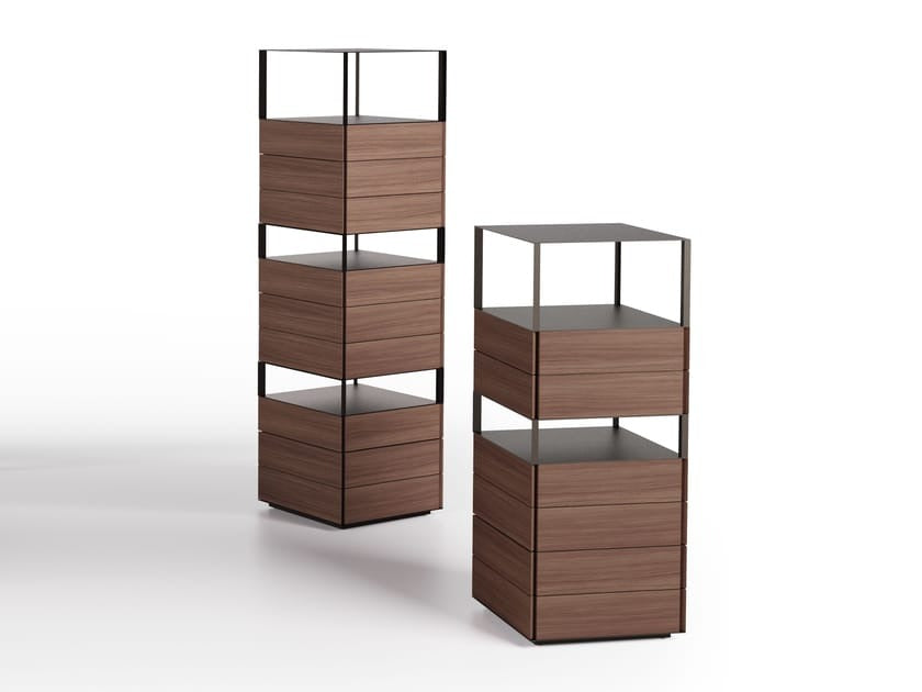 Modular steel and wood chest of drawers