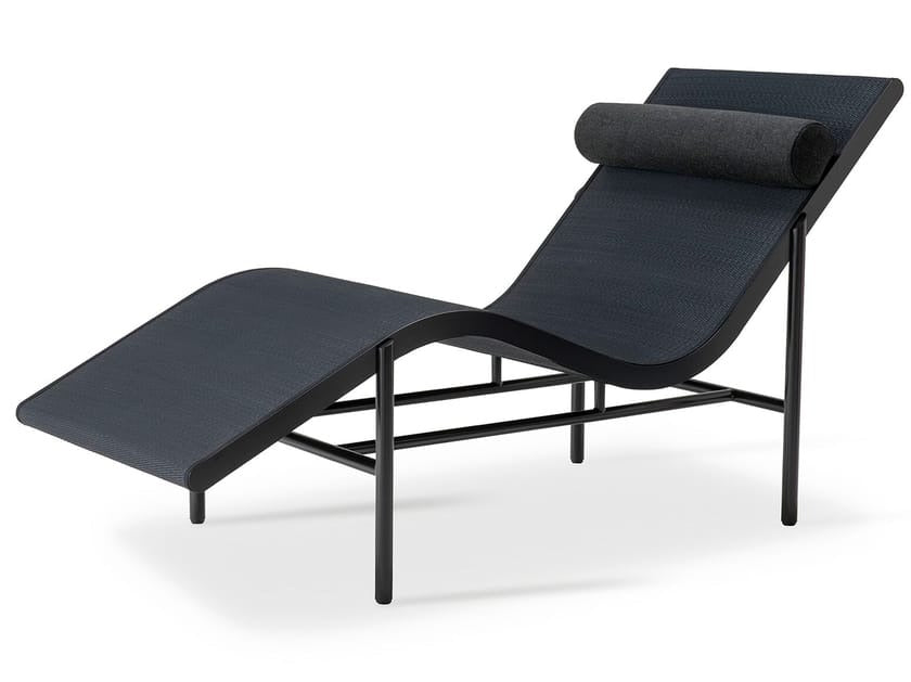 Steel and igusa chaise longue