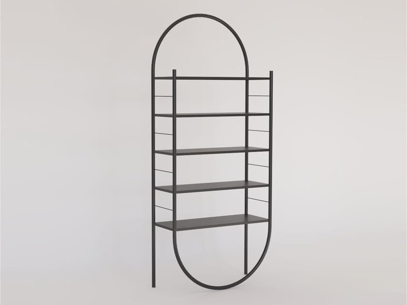 Open powder coated steel bookcase