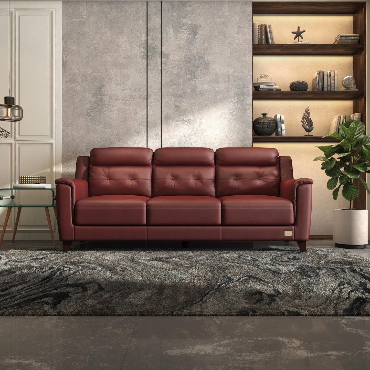Patrick Leather 3 Seater Sofa