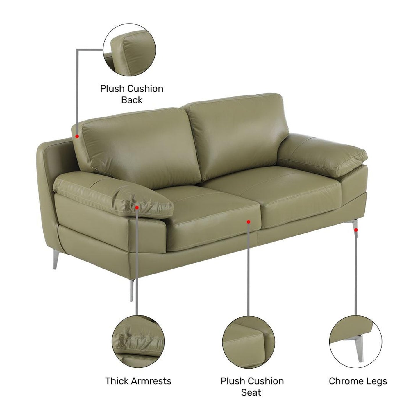 Europa Leather 3 Seater Sofa
