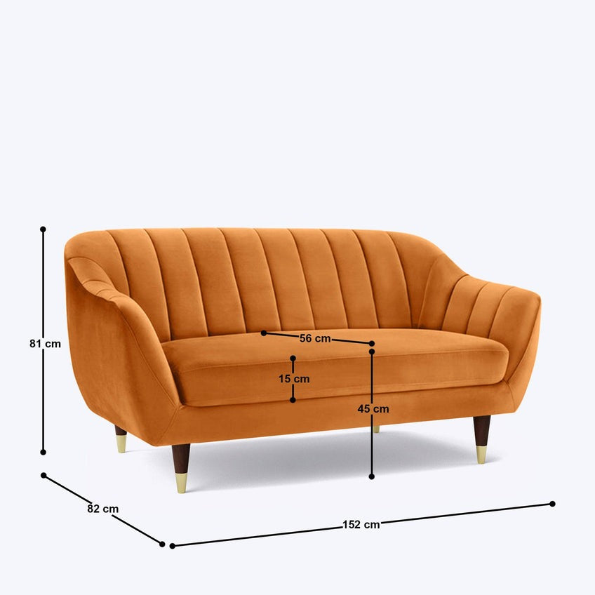 Emily Flared Arm 2 Seater Sofa
