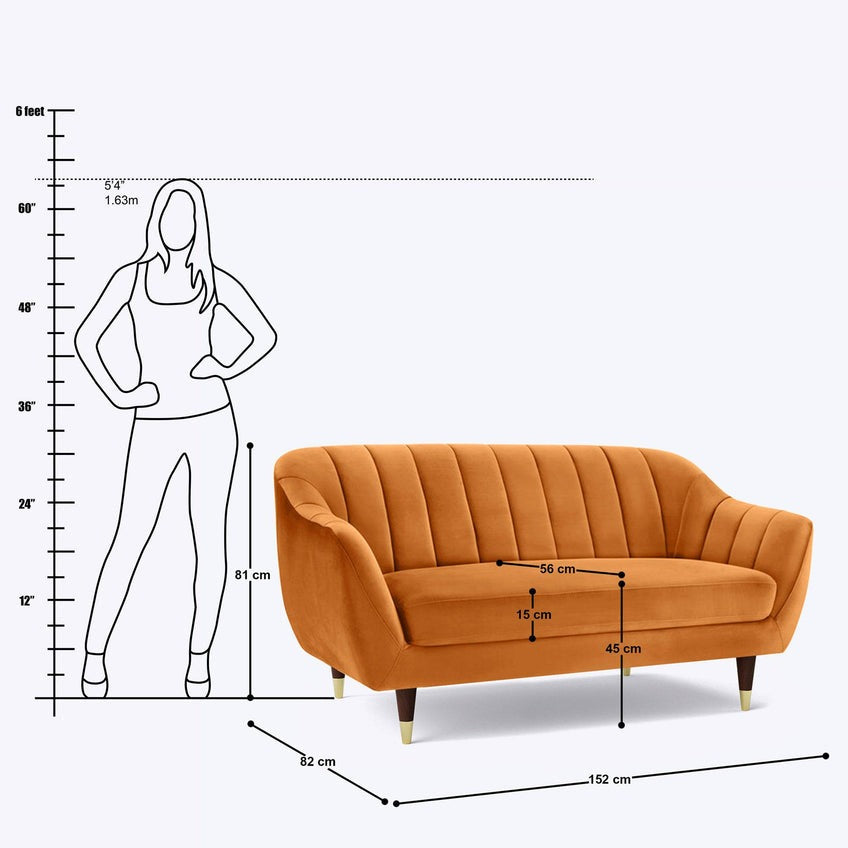 Emily Flared Arm 2 Seater Sofa