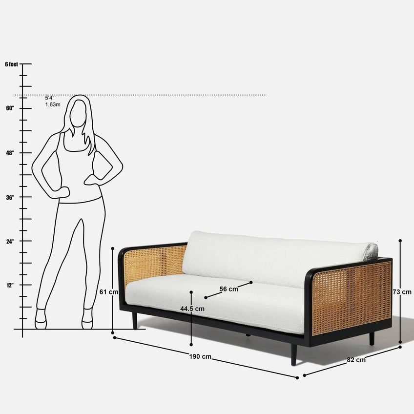 Fry Rattan 3 Seater Sofa