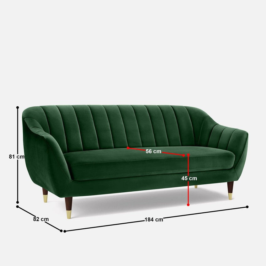 Emily Flared Arm 3 Seater Sofa
