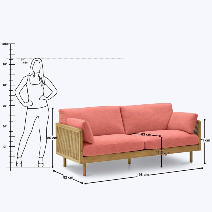 Hughes Rattan 3 Seater Sofa