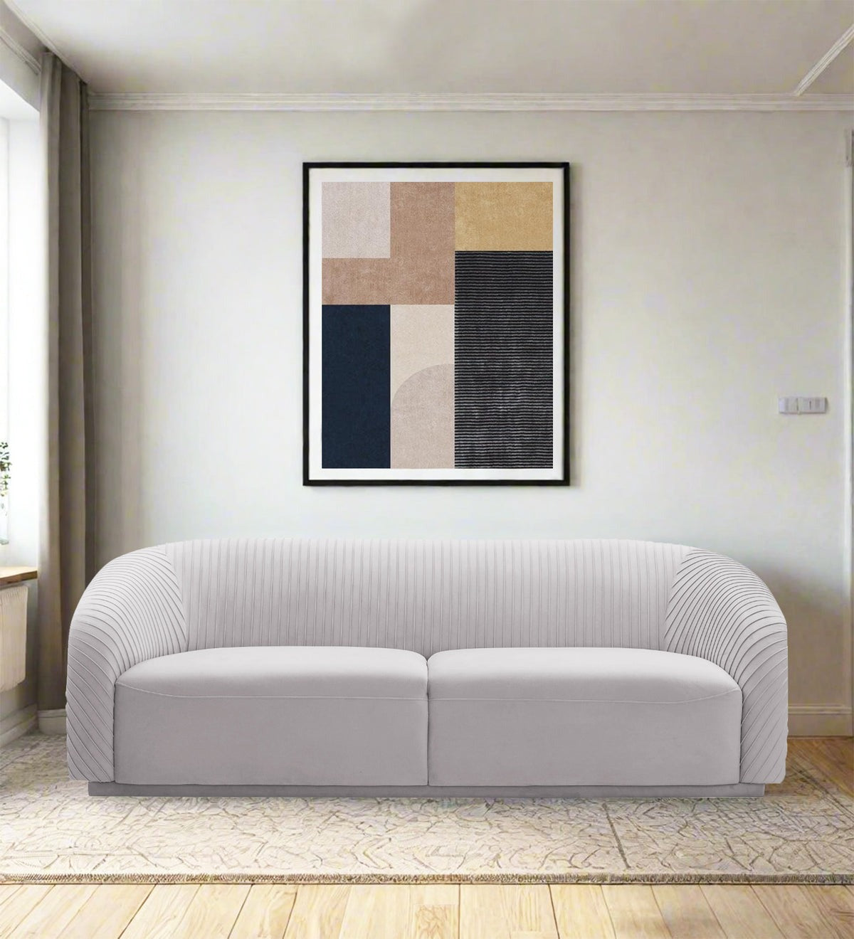 Yara Velvet Fabric 3 Seater Sofa