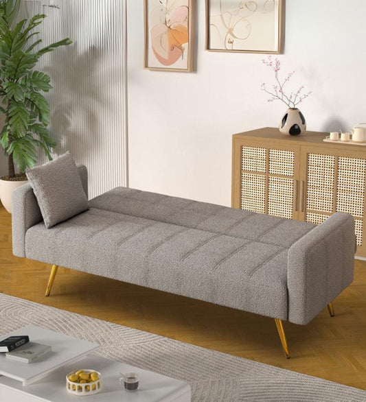 Arrow Boucle Fabric 3 Seater Convertible Sofa Cum Bed