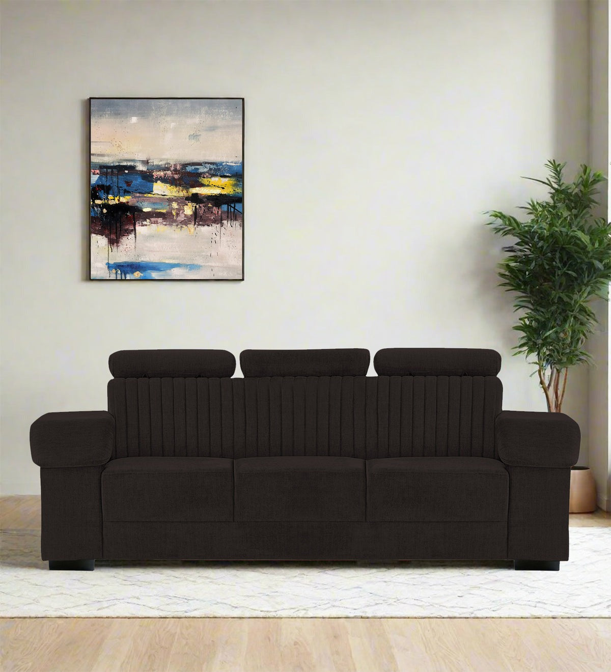 Draco Fabric 3 Seater Sofa
