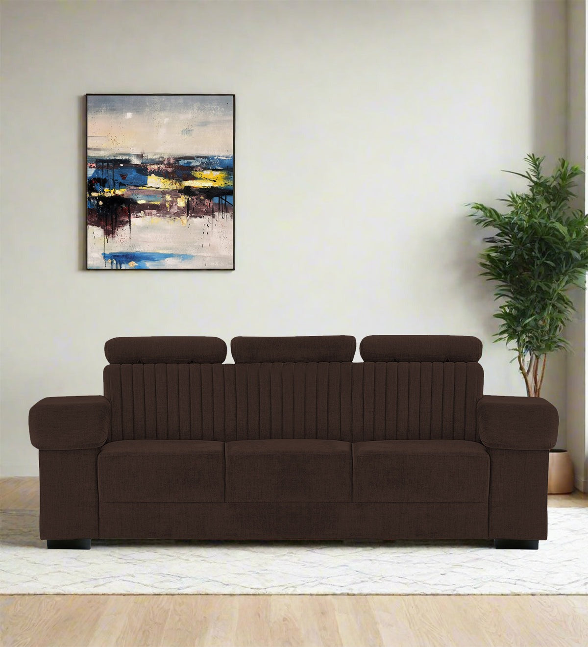 Draco Fabric 3 Seater Sofa
