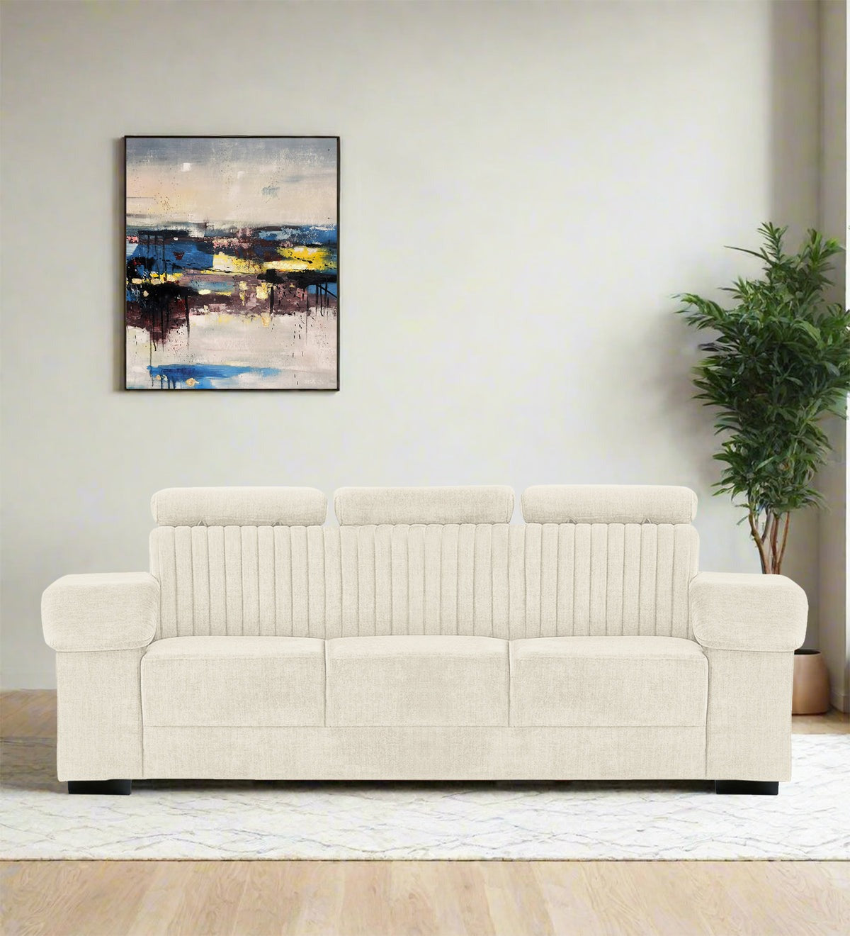 Draco Fabric 3 Seater Sofa