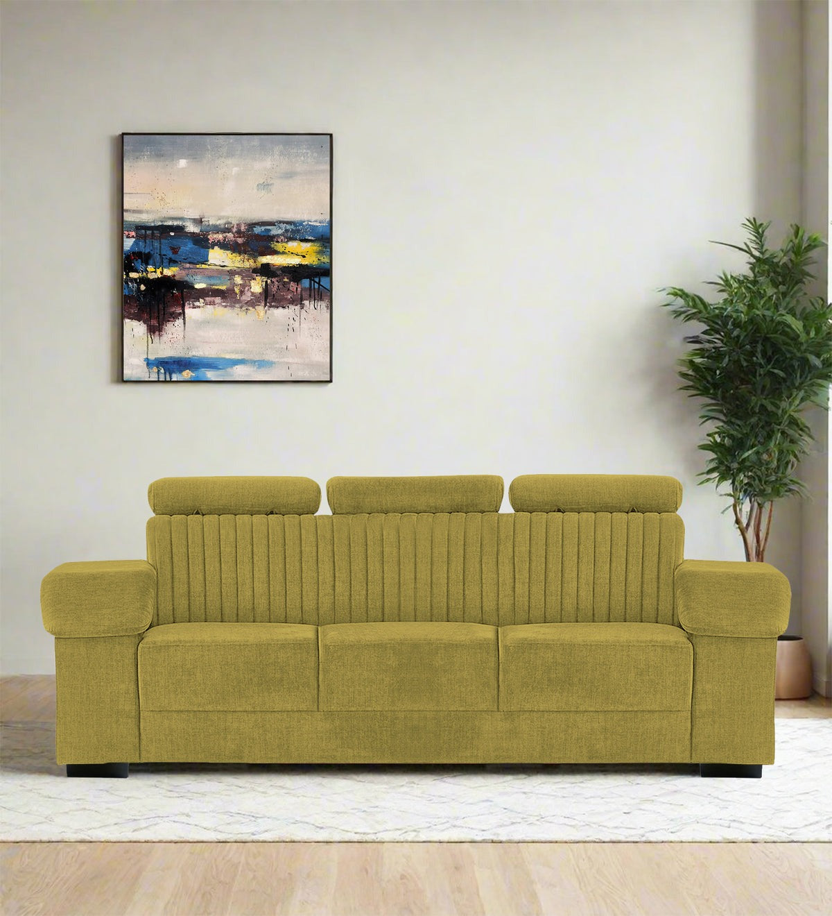 Draco Fabric 3 Seater Sofa